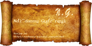 Nádassy Gyöngyi névjegykártya